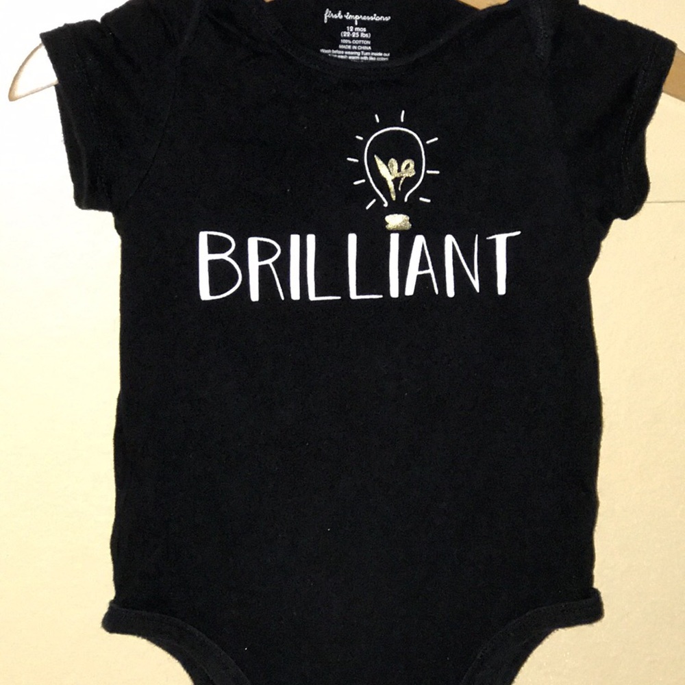 12 month black onesie- unisex